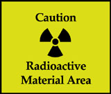 Radioactive material area sign